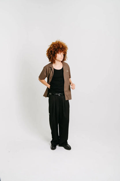 Script Cuban Collar SS Shirt - Chia