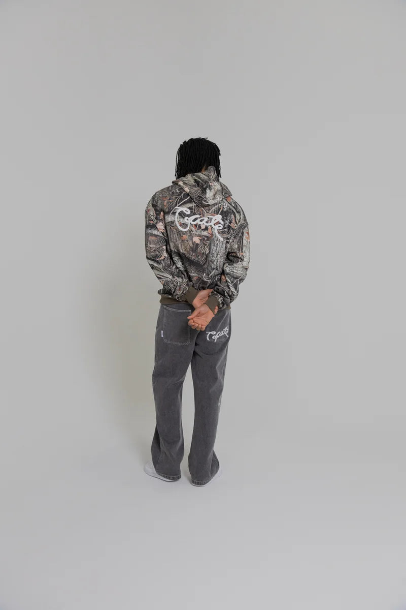 Scripted Box Fit Hoodie - Tree Camo