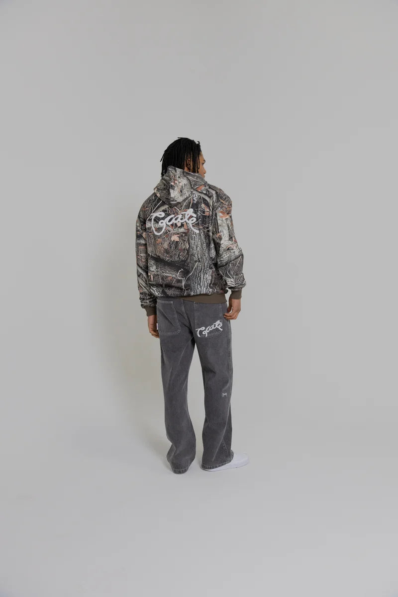 Scripted Box Fit Hoodie - Tree Camo