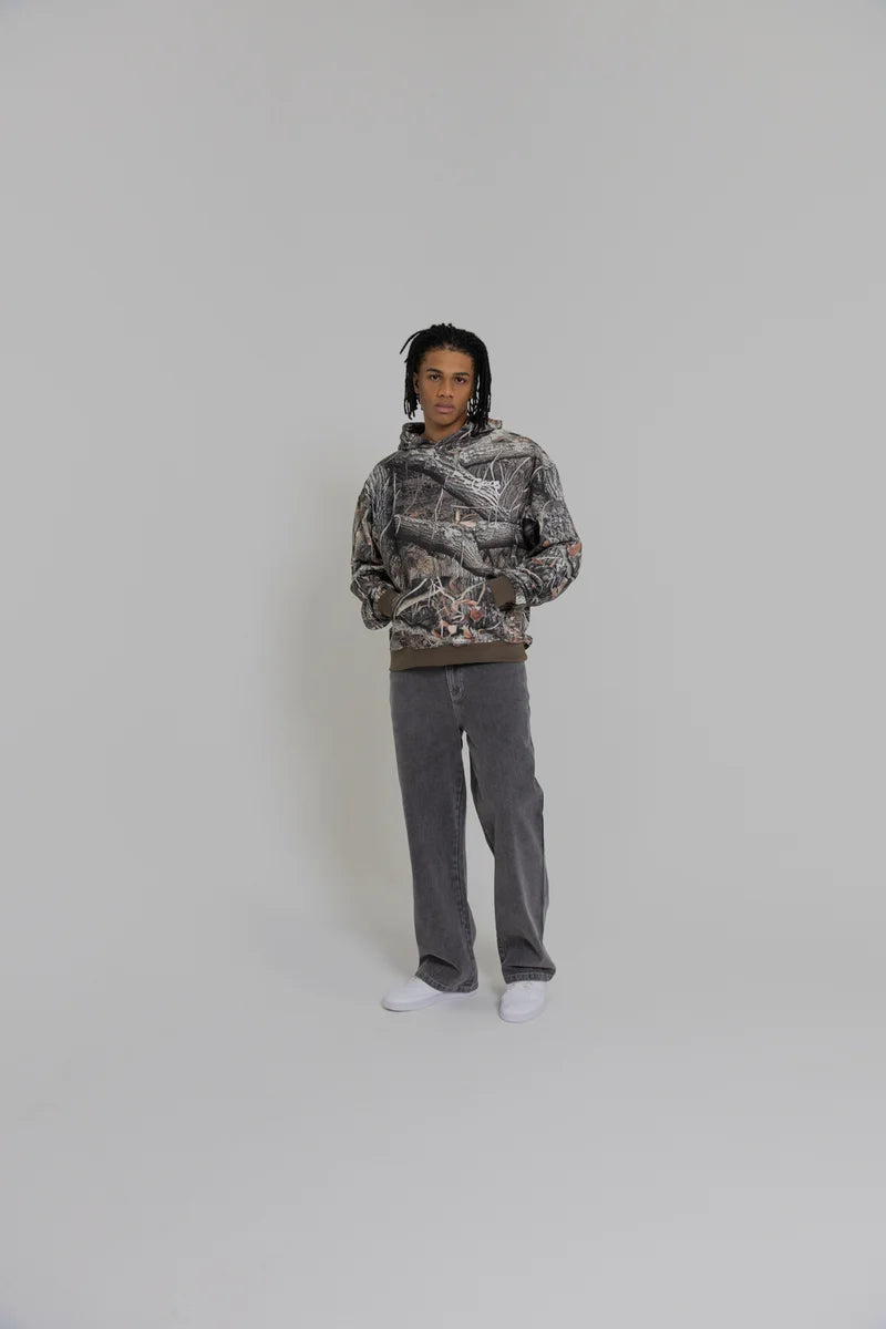 Scripted Box Fit Hoodie - Tree Camo