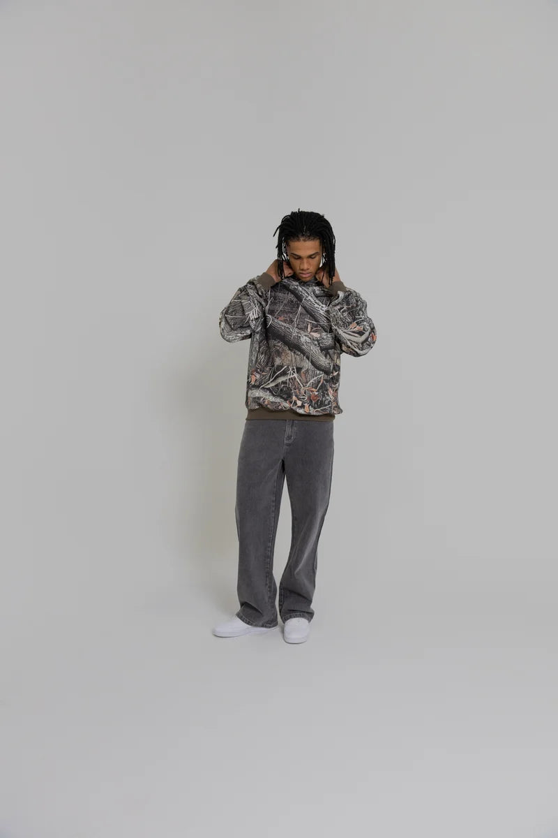 Scripted Box Fit Hoodie - Tree Camo