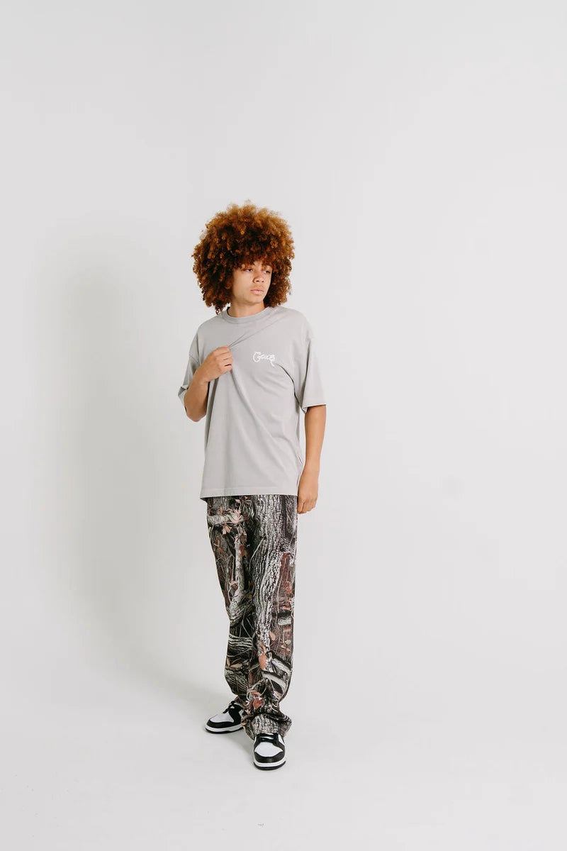 Scripted Box Fit Tee - Grey