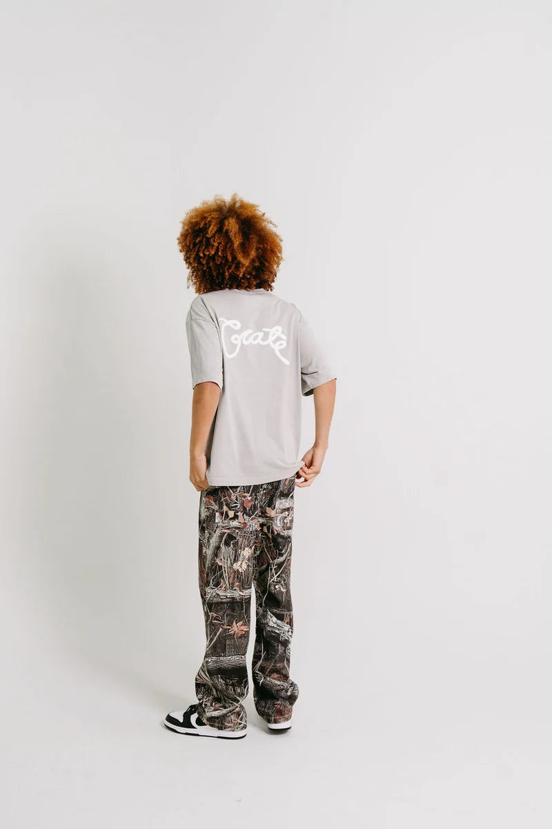 Scripted Box Fit Tee - Grey