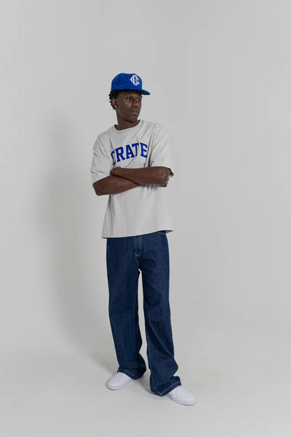 Varsity Box Fit T-Shirt - Grey