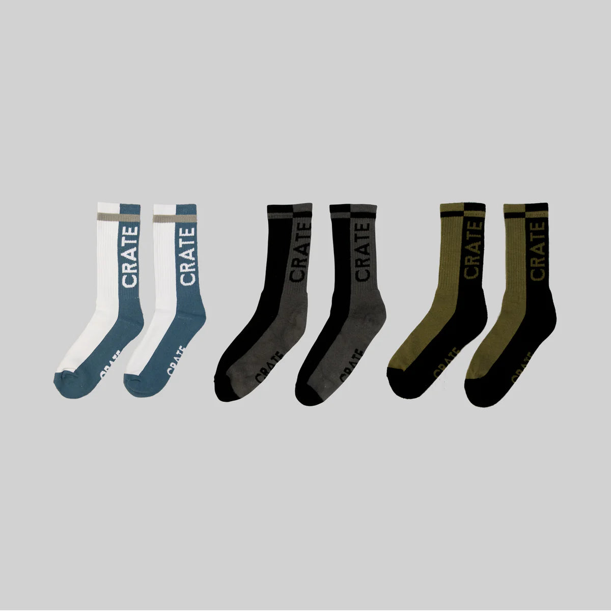 Crate Colour Blocking Sock - 3 Pack