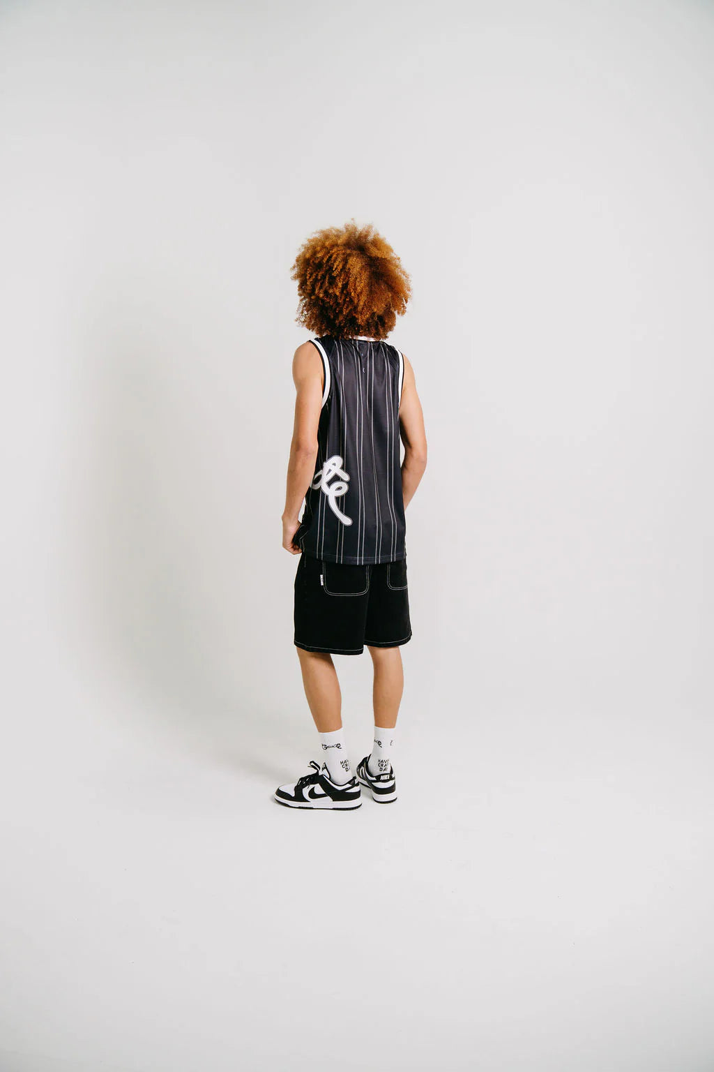Side Script Basketball Singlet - Black