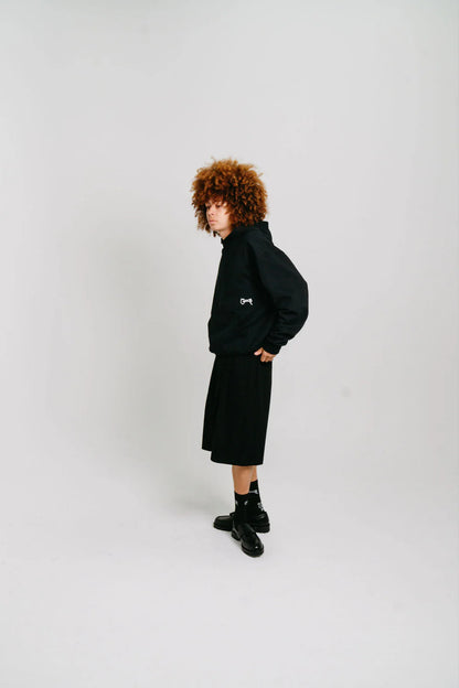 Stamp Script Box Fit Hoodie - Black