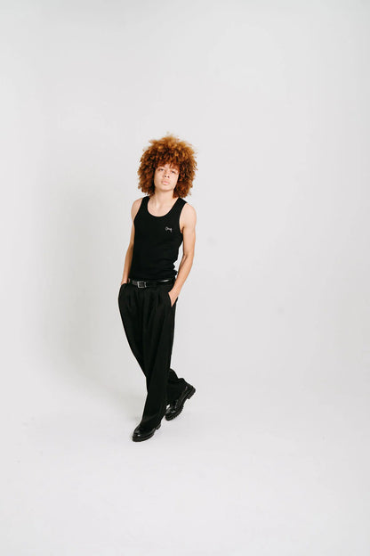 Ribbed Tank - Black