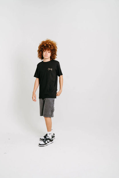 Scripted Tee - Black/Chia