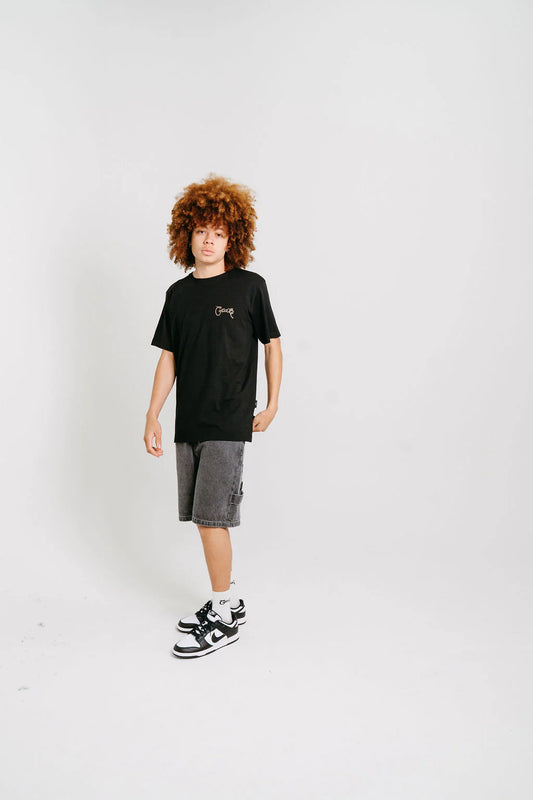 Scripted Tee - Black/Chia