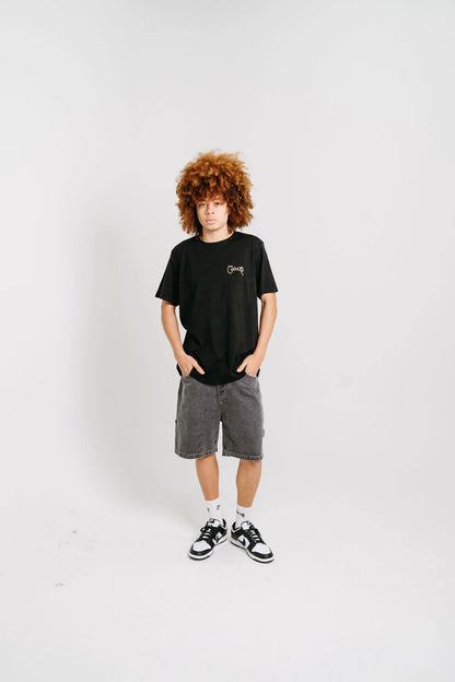 Scripted Tee - Black/Chia