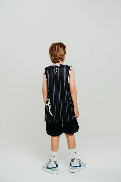 Crate Kids Side Script Basketball Singlet - Black