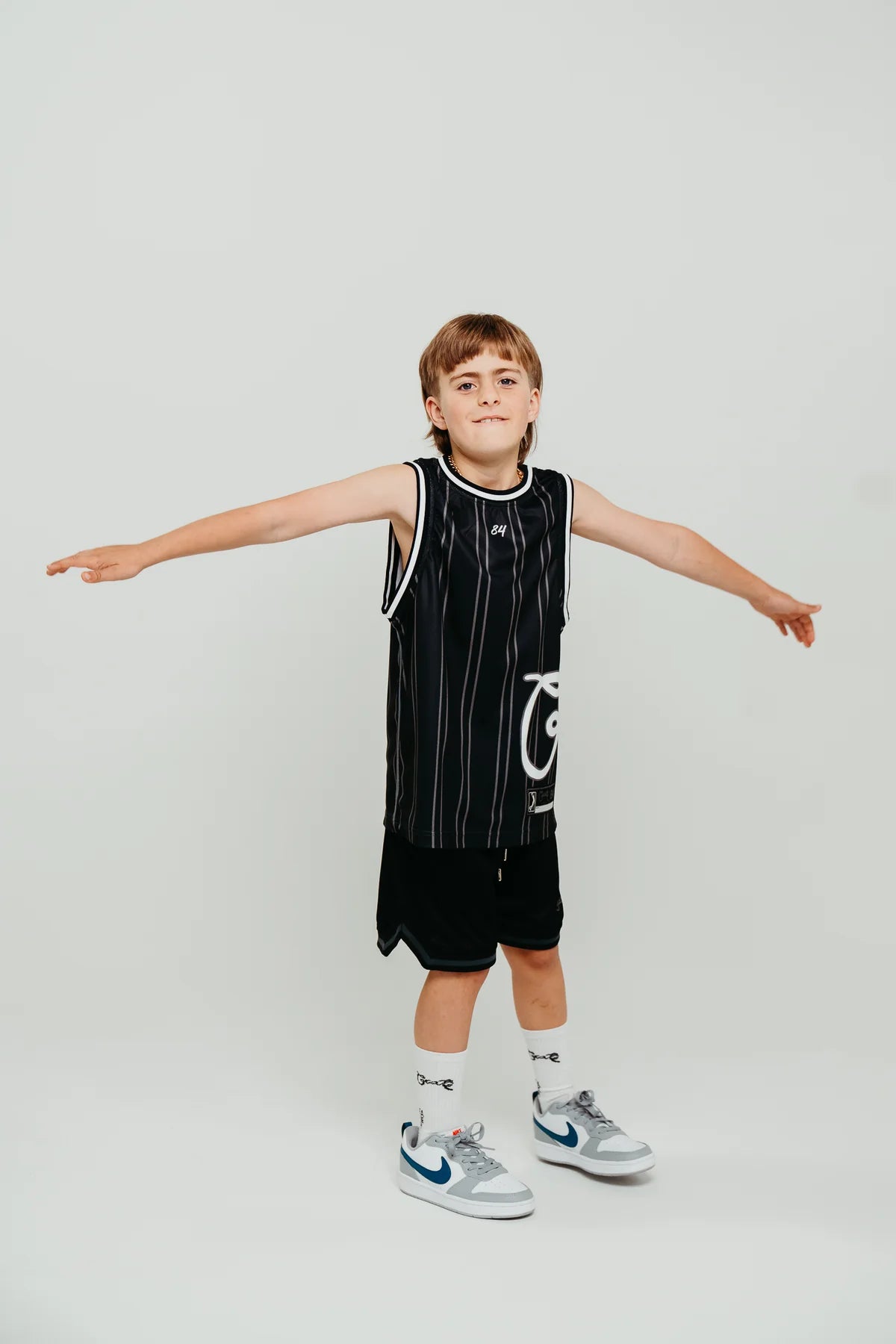 Crate Kids Side Script Basketball Singlet - Black