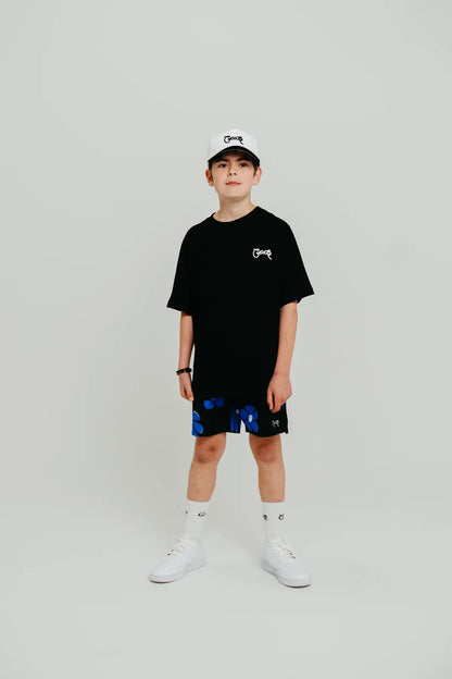 Kids Scripted Box Fit Tee - Black