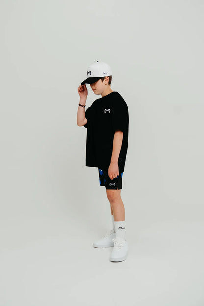 Kids Scripted Box Fit Tee - Black