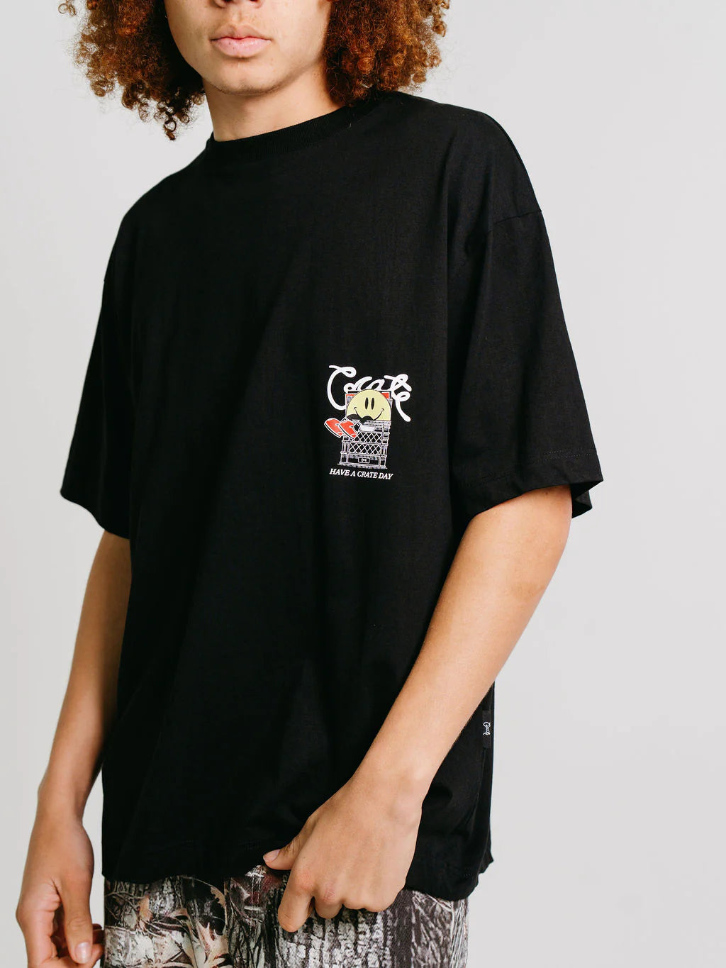 Vinyl Have A Crate Day Box Fit Tee - Black