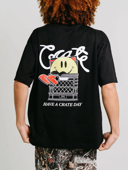 Vinyl Have A Crate Day Box Fit Tee - Black