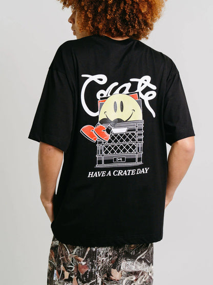 Vinyl Have A Crate Day Box Fit Tee - Black