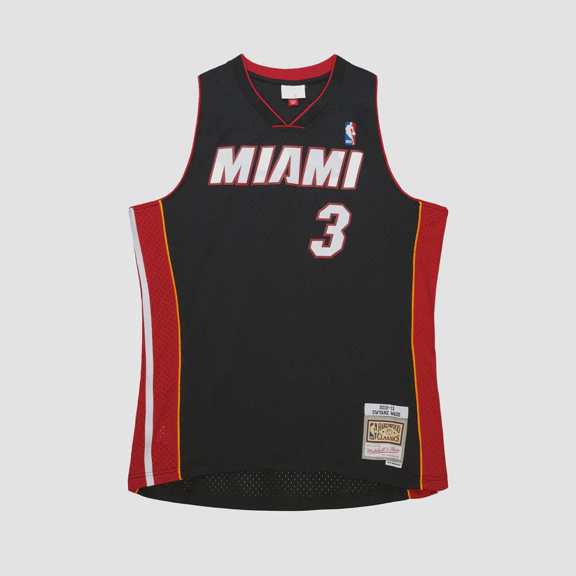 Mitchell And Ness DWYANE WADE MIAMI HEAT 12-13 HWC ROAD SWINGMAN JERSEY - BLACK