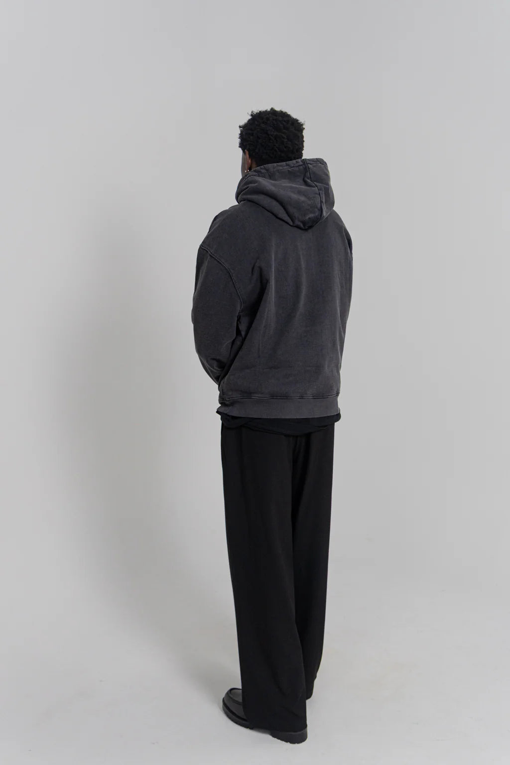 Varsity C Box Fit Hoodie - Washed Black