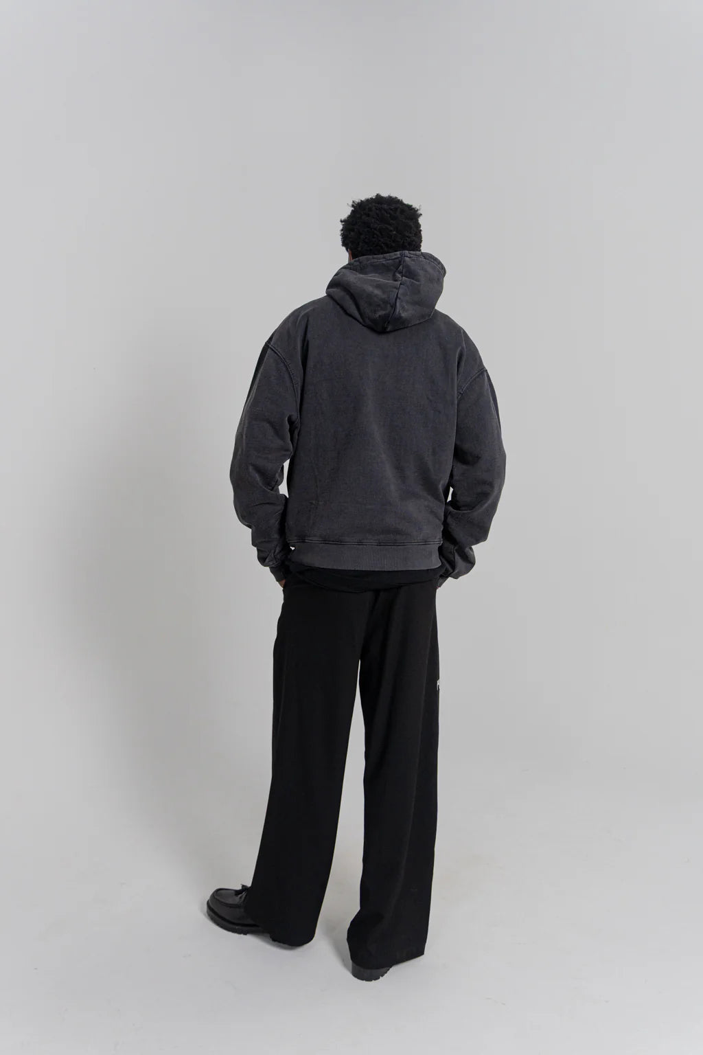 Varsity C Box Fit Hoodie - Washed Black