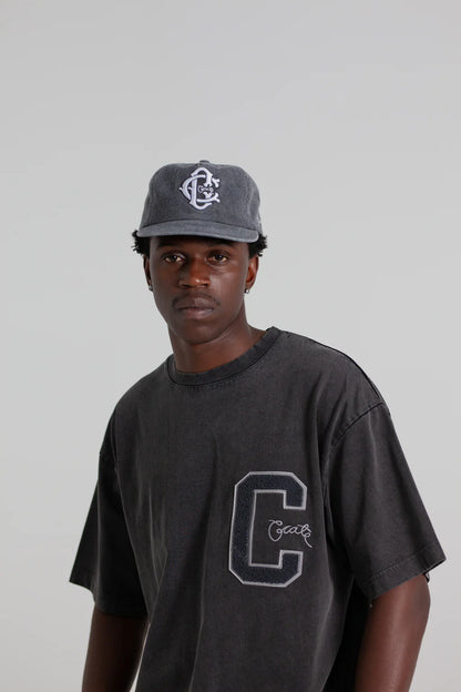 College C Varsity Box Fit Tee - Acid Black