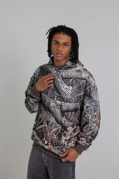 Scripted Box Fit Hoodie - Tree Camo