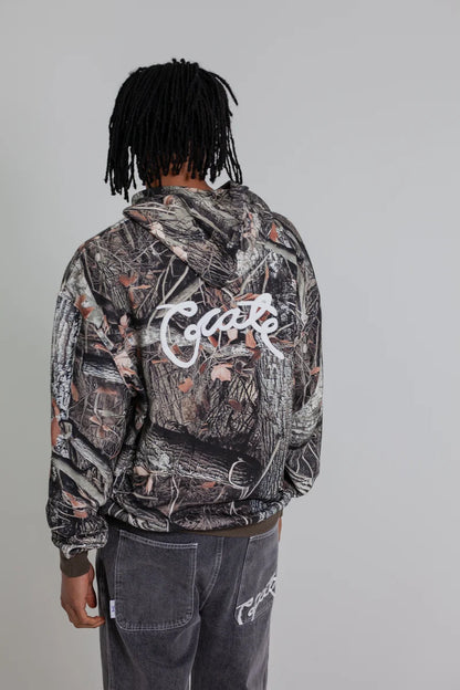 Scripted Box Fit Hoodie - Tree Camo
