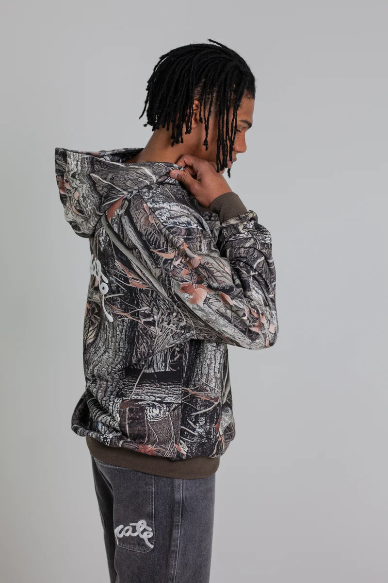 Scripted Box Fit Hoodie - Tree Camo