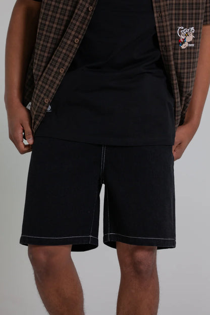 Crate X Popeye Denim Shorts - Black