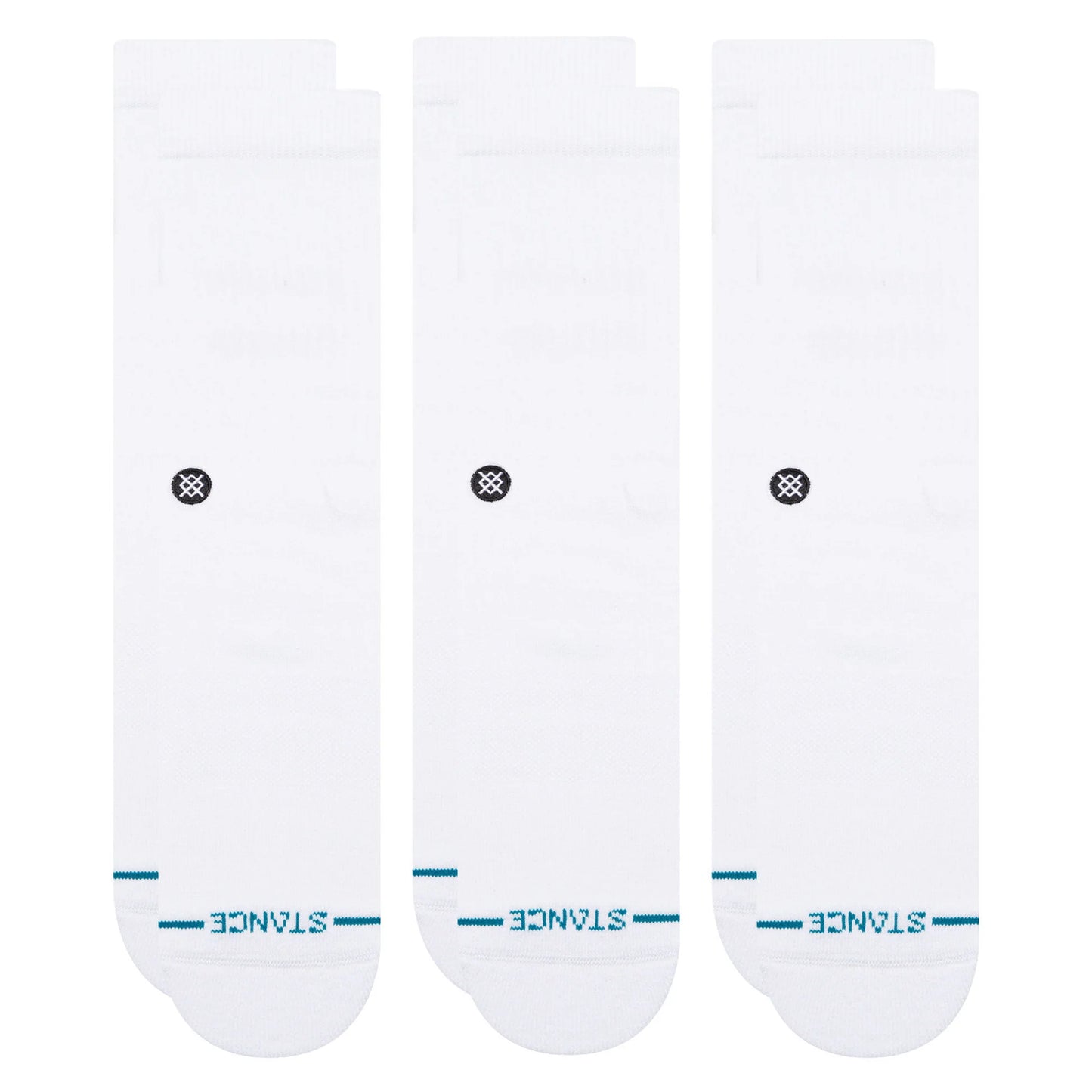 Icon 3 Pack Mid Cushion Crew Socks - White