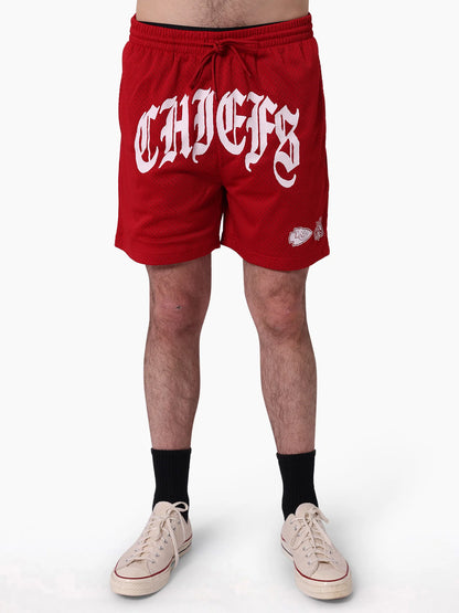 Kansas City Chiefs Stars & Text Mesh Shorts
