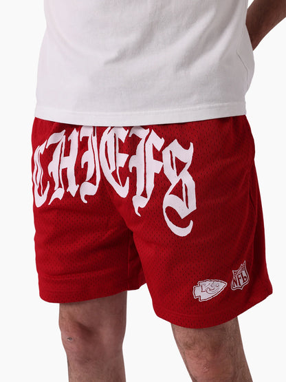 Kansas City Chiefs Stars & Text Mesh Shorts