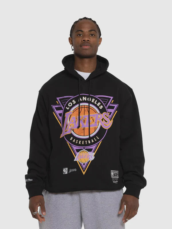 Mitchell And Ness Tri Hoodie Lakers - Overdyed Black