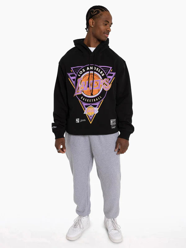 Mitchell And Ness Tri Hoodie Lakers - Overdyed Black