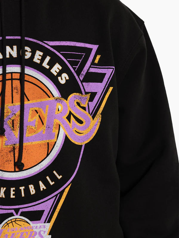 Mitchell And Ness Tri Hoodie Lakers - Overdyed Black