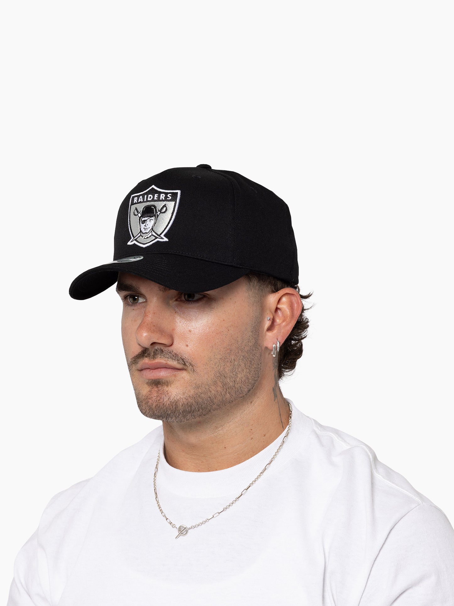 Mitchell & Ness Los Angeles Raiders Snapback Black And White