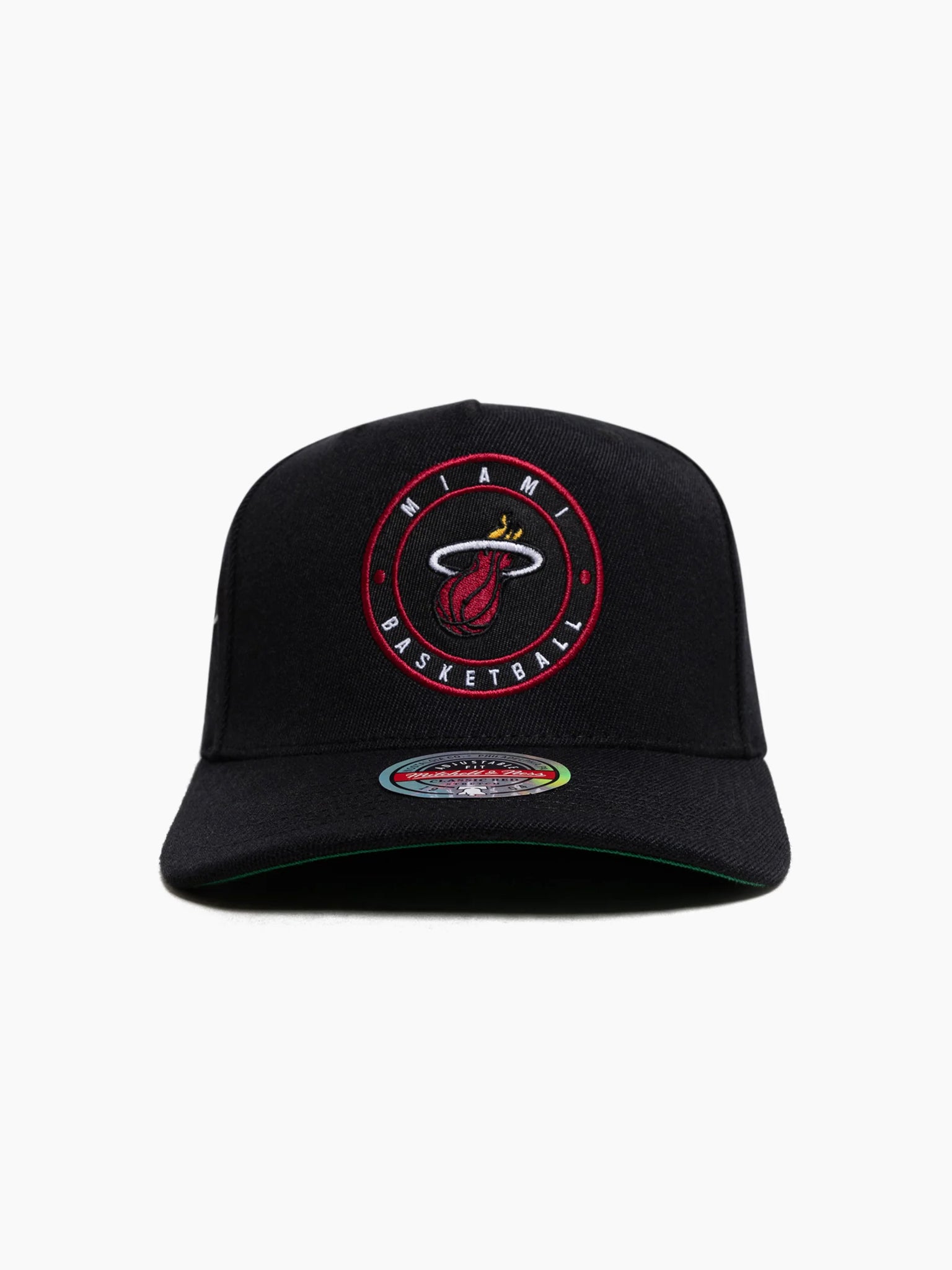 Mitchell And Ness Miami Heat Circle Patch Classic Red Snapback