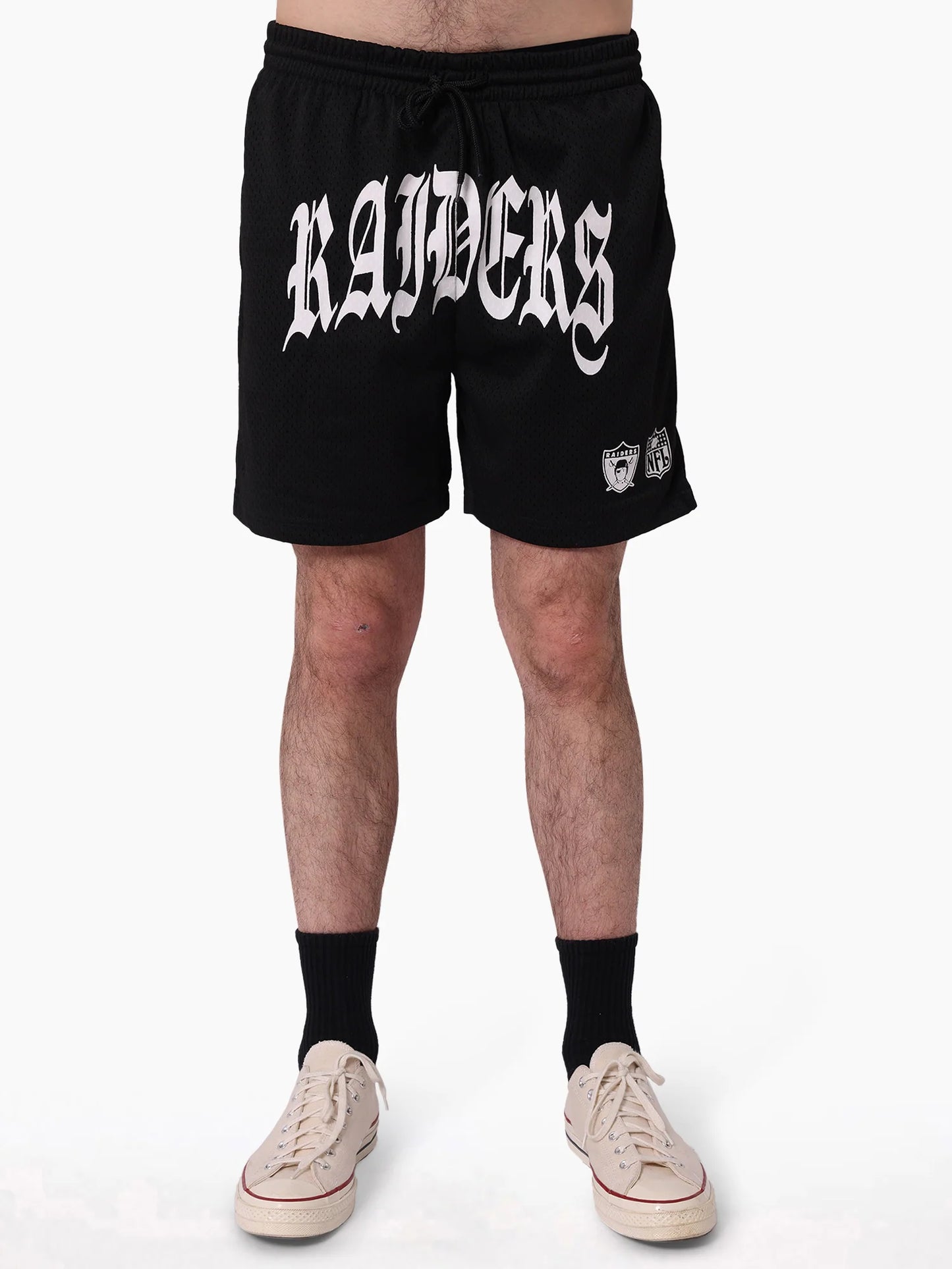 Oakland Raiders Stars & Text Mesh Shorts