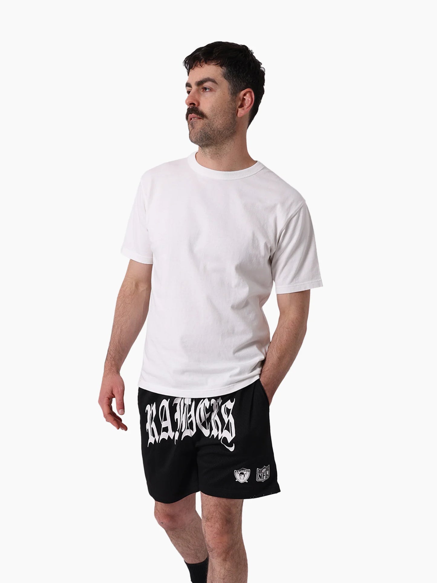 Oakland Raiders Stars & Text Mesh Shorts