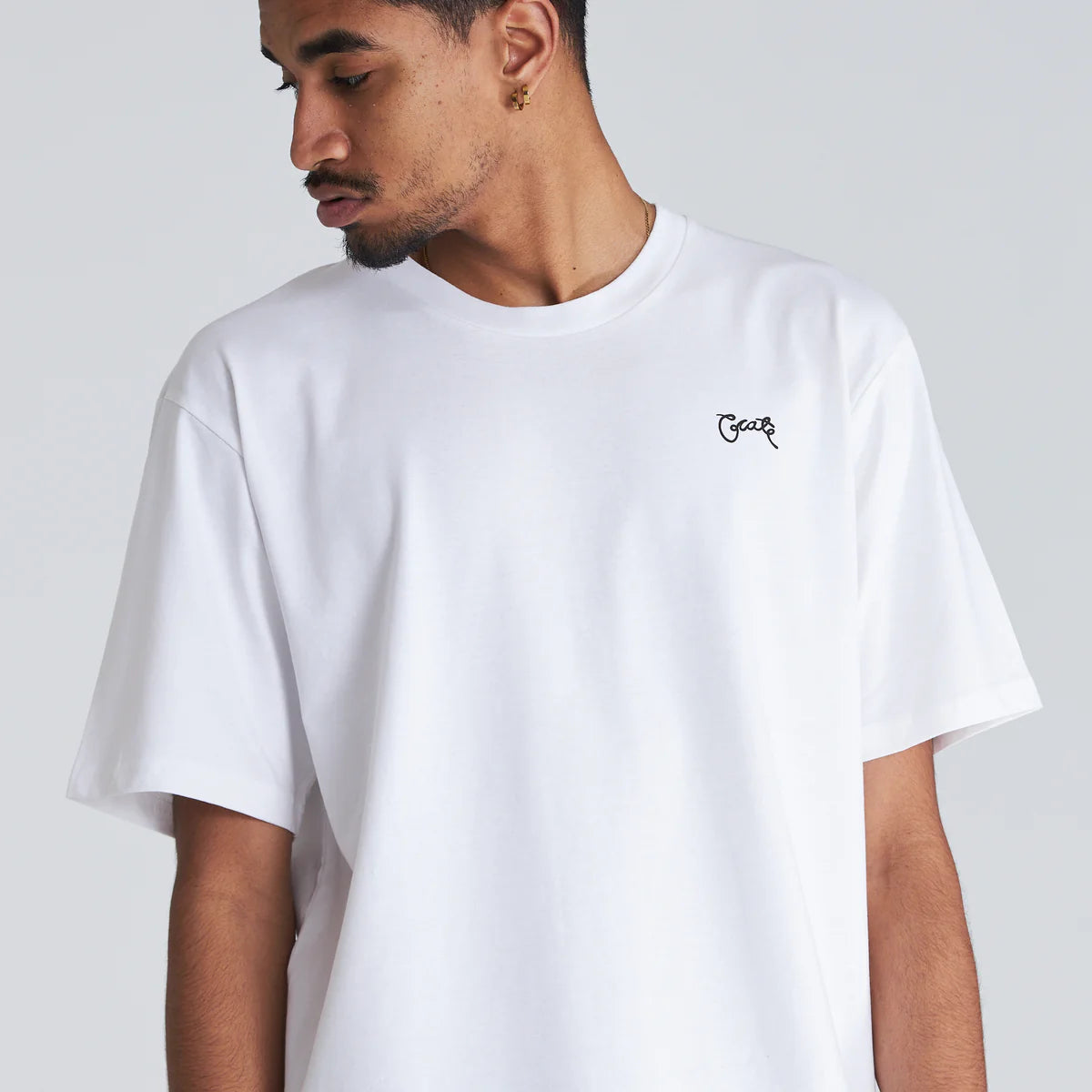 Crate Stamp Script T-Shirt - White