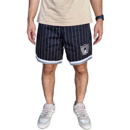 Mitchell And Ness Pinstripe Short Los Angeles Raiders - Black