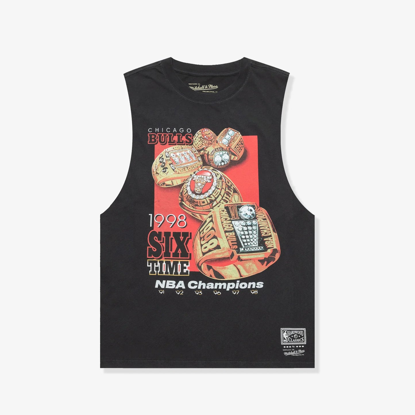 Mitchell And Ness 6 Rings Boxy Muscle Bulls - Faded Black