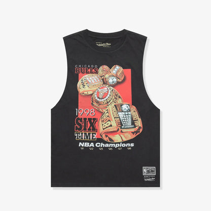 Mitchell And Ness 6 Rings Boxy Muscle Bulls - Faded Black