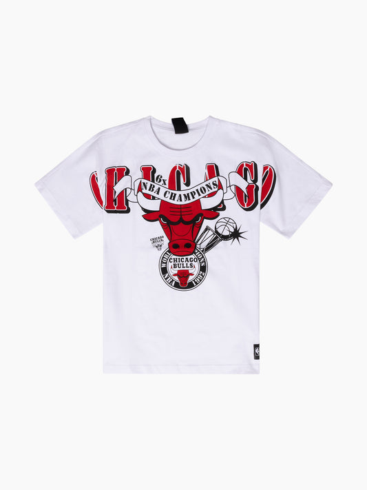 NBA Essentials Youth Large Logo Tee Bulls - White