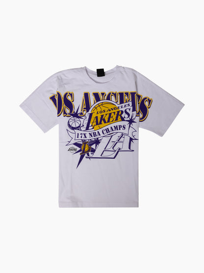 NBA Essentials Youth Large Logo Tee Lakers - White