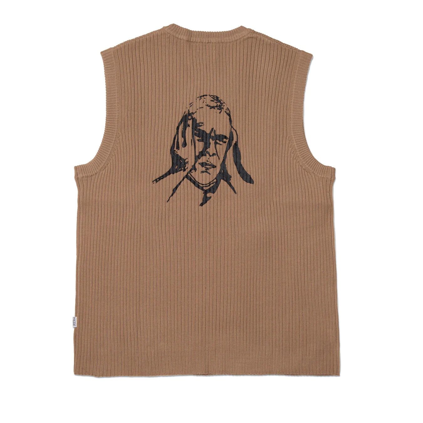 Hoddle Ribbed Knit Vest - Sand