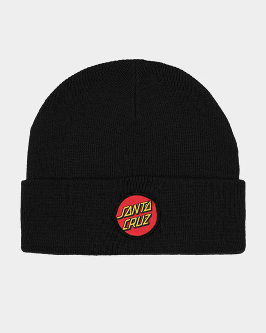 Classic Dot Patch Beanie - Black