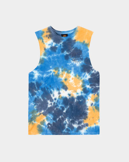 Youth Santa Cruz Industrial Dot Mono Muscle - Blue Tie Dye