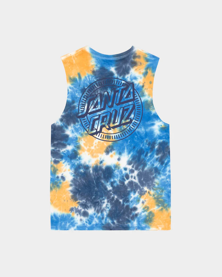 Youth Santa Cruz Industrial Dot Mono Muscle - Blue Tie Dye